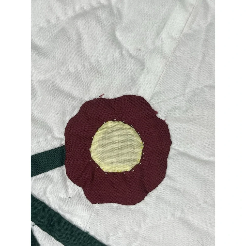 Rose of Sharon Quilt Pink Flowers Green Yellow White 43x44